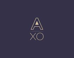 AXO letter logo design modern minimalist vector images