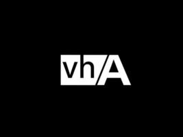 VHA Logo and Graphics design vector art, Icons isolated on black background