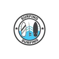 Ilustración de vector de logotipo de icono de surf