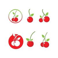 ilustración de vector de icono de fruta de cereza