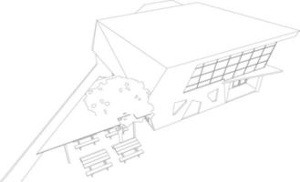 3D illustration of building project vector