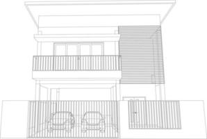 3D illustration of building project vector