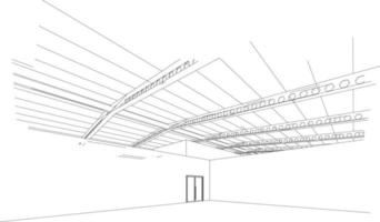 Ilustración 3D del proyecto de construcción vector