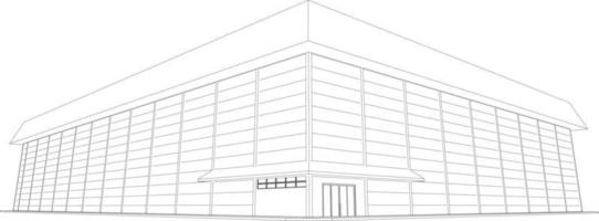 3D illustration of building project vector