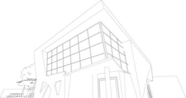 3D illustration of building project vector