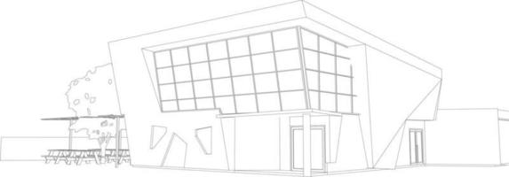 3D illustration of building project vector