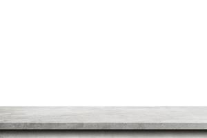 Empty cement table on isolated white background with copy space and display montage for product. photo