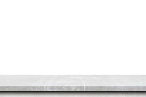 Empty cement table on isolated white background with copy space and display montage for product. photo