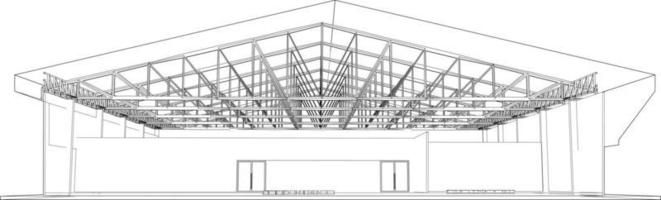 Ilustración 3D del proyecto de construcción vector