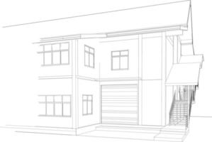 3D illustration of building project vector