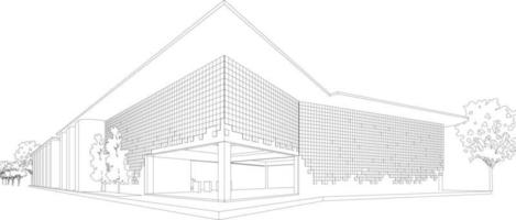 3D illustration of building project vector