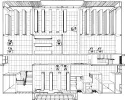 Ilustración 3D del proyecto de construcción vector