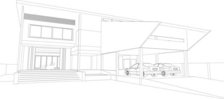 3D illustration of building project vector