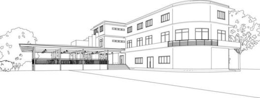 3D illustration of building project vector