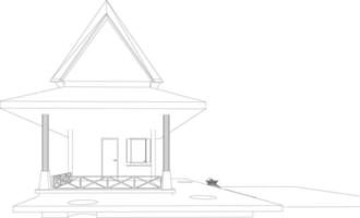 3D illustration of building project vector