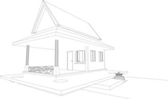 3D illustration of building project vector