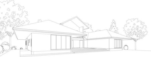 3D illustration of building project vector