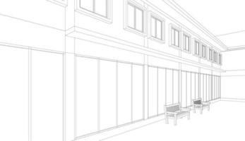 3D illustration of building project vector