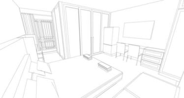 3D illustration of building project vector