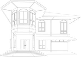 3D illustration of building project vector