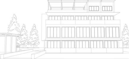 3D illustration of building project vector