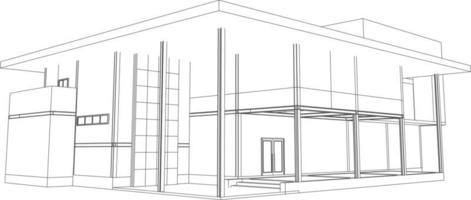 3D illustration of building project vector