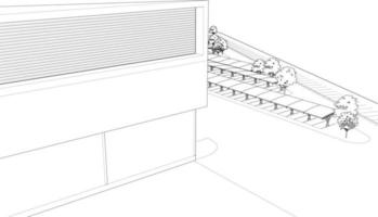 Ilustración 3D del proyecto de construcción vector