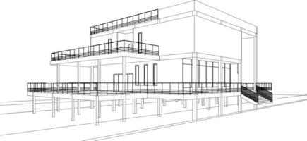 3D illustration of building project vector