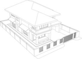 3D illustration of building project vector