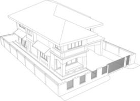 3D illustration of building project vector