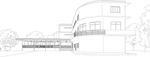 3D illustration of building project vector