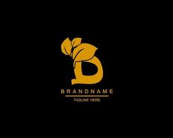 Letter D Beauty Flower Luxury Logo with Creative Concept Elegant, Beauty, Salon, Spa, Fashion and Yoga Sign Vector Template