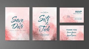 Wedding invitation with abstract watercolor background vector