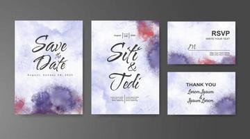 Wedding invitation with abstract watercolor background vector