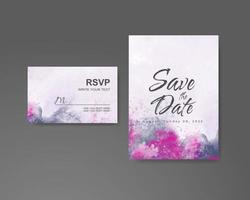 Wedding invitation with abstract watercolor background vector