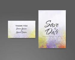 Wedding invitation with abstract watercolor background vector