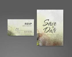 Wedding invitation with abstract watercolor background vector