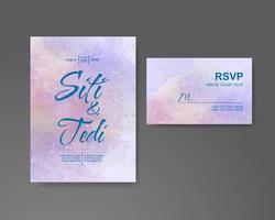 Wedding invitation with abstract watercolor background vector