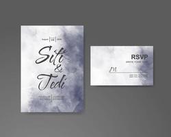 Wedding invitation with abstract watercolor background vector