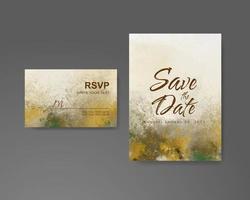 Wedding invitation with abstract watercolor background vector