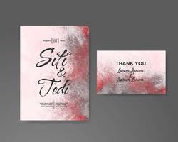 Wedding invitation with abstract watercolor background vector