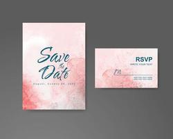 Wedding invitation with abstract watercolor background vector