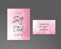 Wedding invitation with abstract watercolor background vector