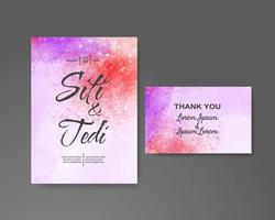 Wedding invitation with abstract watercolor background vector