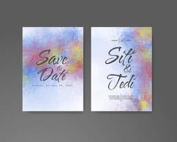 Wedding invitation with abstract watercolor background vector