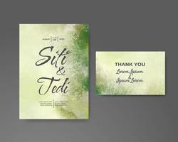 Wedding invitation with abstract watercolor background vector