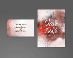 Wedding invitation with abstract watercolor background vector