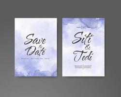 Wedding invitation with abstract watercolor background vector