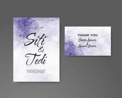 Wedding invitation with abstract watercolor background vector