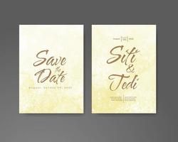 Wedding invitation with abstract watercolor background vector